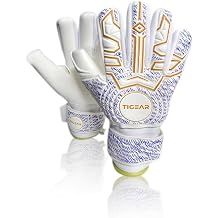 TIGEAR Spark Series Goalkeeper Gloves with Durable German Latex, Shock Absorption Padding & Removable Finger Sticks for Adult & Kids Safety