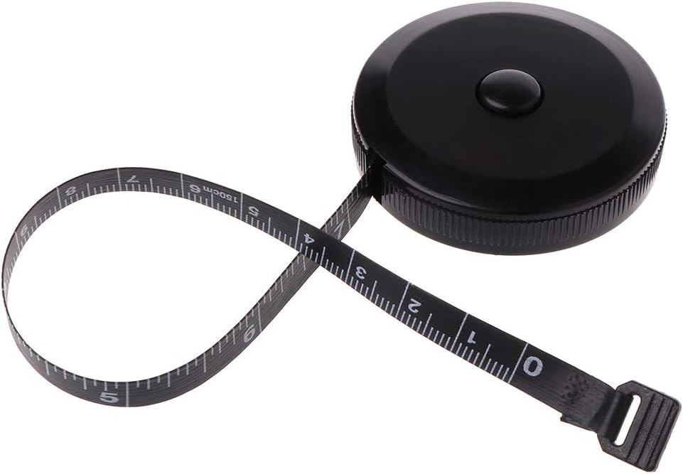Retractable Flexible 1.5m/60in Black Tape Measure for Tailoring, Sewing, Body Measurements