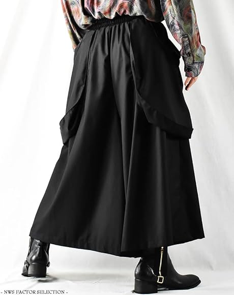 Amazon | フレアパンツ ガウチョパンツ ワイドパンツ メンズ モード系