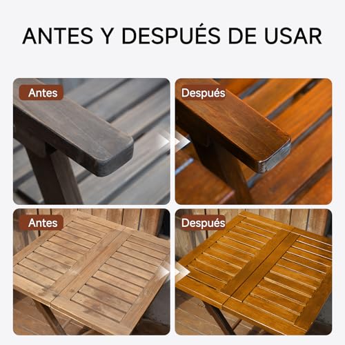 Miniatura 6 de Mollor Tinte Madera Base Acuosa, Aceite Con Variados Finish Para Muebles Interior Exterior, Revestimientos, Armarios, Secado Rápido, Bajo Olor 500g, Natural Con Herramientas