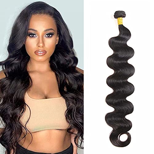 Body Wave Bundles Brazilian Virgin Human Hair Bundles 9A Body Wave Human Hair 100% Unprocessed Body Wave 1 Bundle Natural Black (30")
