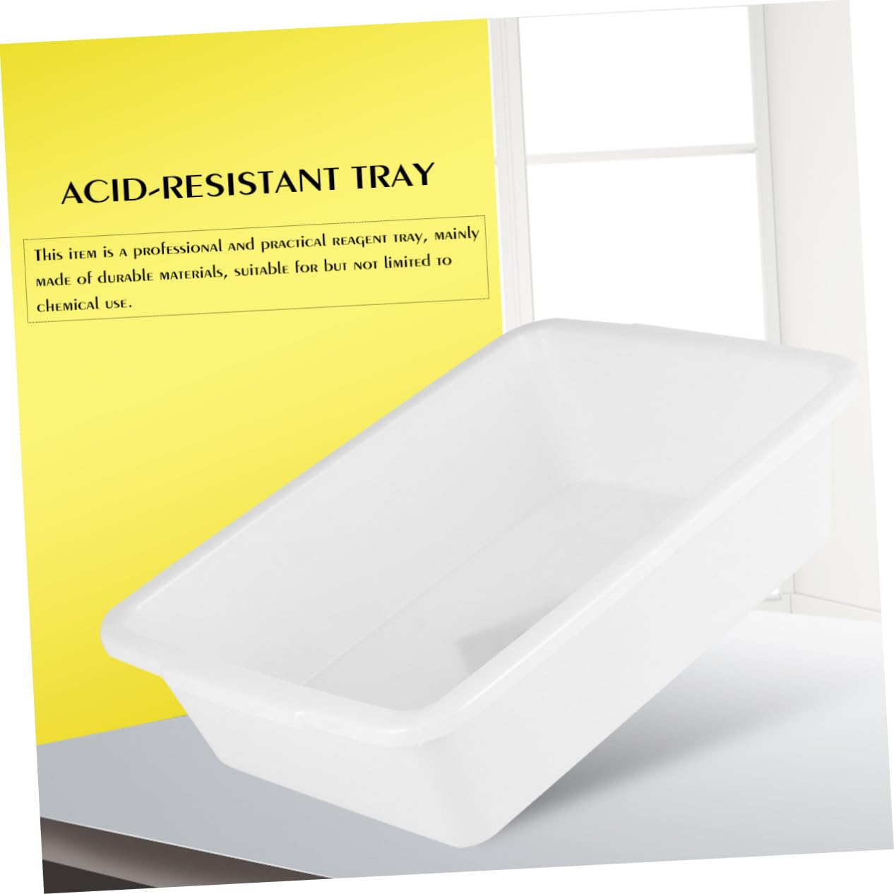 SOLUSTRE Set da 3 Vassoi Reagenti in Plastica Bianca Leggera senza Sbavature per Laboratorio, Design Compatto e Pratico per Uso Scientifico e Raccolta di Sostanze Chimiche
