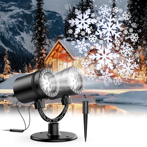 HeyStookie 2024 Newest Christmas Decorations Christmas Projector Lights Outdoor Double-Head Rotating Snowflakes Projector Lights for Xmas Home Party IP65 Waterproof Brightening LED Outdoor & Indoor… HeyStookie 2024 Newest Christmas Decorations Christmas Projector Lights Outdoor Double-Head Rotating Snowflakes Projector Lights for Xmas Home Party IP65 Waterproof Brightening LED Outdoor & Indoor…