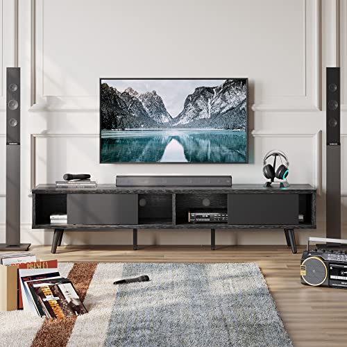 image for Bestier 70 inch Mid Century Modern TV Stand for 75 inch TV, Low Profil
