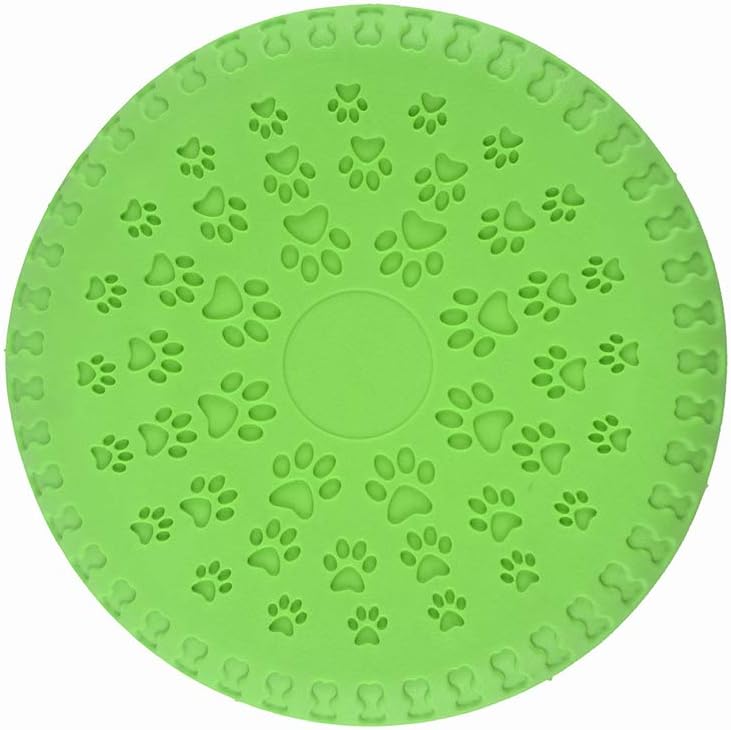 Dog Frisbee,Durable Rubber Flying Disc Toy-9 Inch- Green.