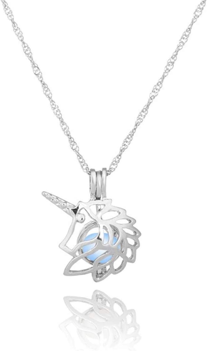iszie jewellery sweet glow in the dark unicorn pendant charm girl ladies fash...