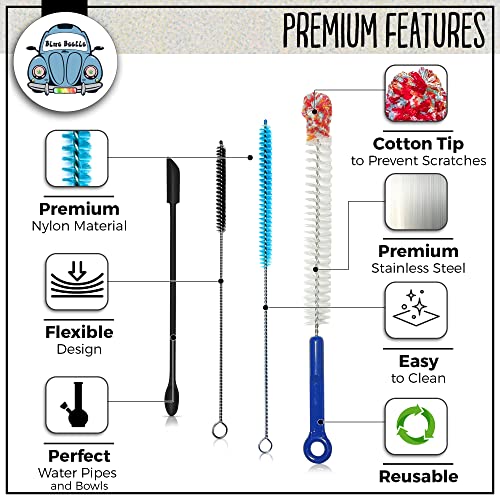 Blue Beetle Brushes - Bong Cleaner, Water Pipe Cleaner, Bong Cleaner Kit, Bong Brush, Bowl Cleaner #TOP2