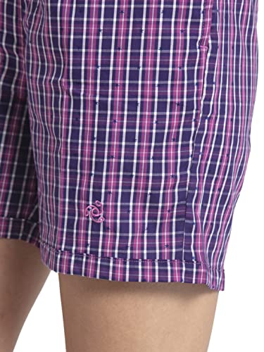Image of Jockey RX15 Women Super Combed Cotton Yarn Dyed Woven Relaxed Fit Striped Shorts with Side Pockets (Colors & Prints May Vary)