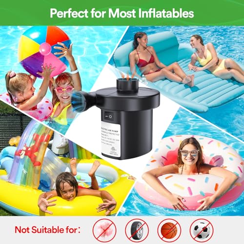 Pulidiki Air Pump Electric Air Pump For Inflatables Air Mattress Pump With 3 Nozzles Inflator/Deflator Portable Quick Air Pump For Camping Air Mattress Bed thumb #1