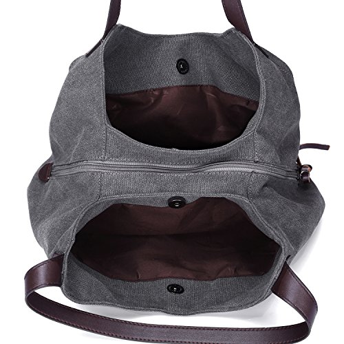 DCCN Borsa In Tela Da Donna Borsa Shopper Borsa A Mano Borsa Hobo (grigio)