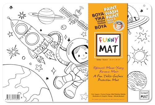 Akademi Çocuk Funny Mat; Uzay 25X35 Cm, Yeni