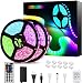 LED Strip Lights, BATHEBRIGHT 32.8ft RGB Rope Light Strip Kit with Remote Ideal for Room, Home, Kitchen, Party,Color Changing Led Strip SMD5050 with 3M Adhesive and Clips, 12V Power Supply