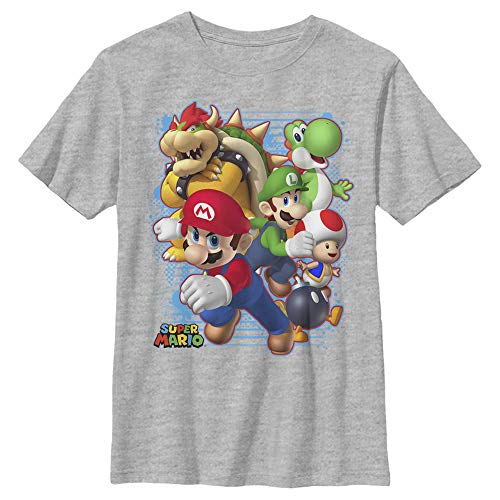 Fifth Sun Nintendo Blast Out Boy's Heather Crew Tee