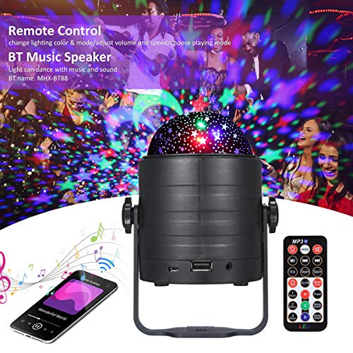 Andoer Luz de esfera de discoteca alimentada por USB com controle remoto 6 cores Luzes de festa BT M