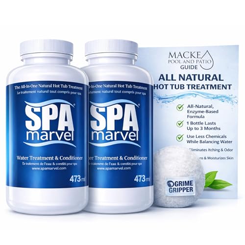 Spa Marvel for Hot Tub 2-Pack (6m Supply) Spa Marvel Water Treatment & Conditioner Hot Tub Water Softener Natural Spa Chemicals Hot Tub Accessories