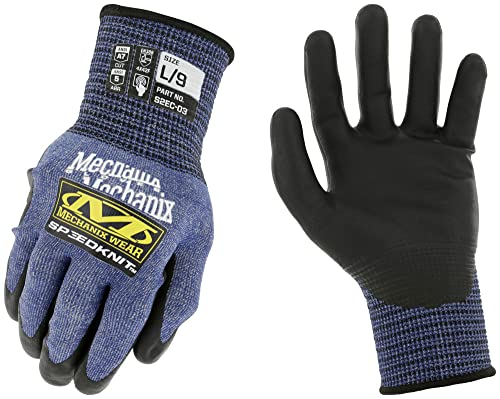 Mechanix Wear SpeedKnit S2EC03 Coated-Knit Work Gloves Blue Medium