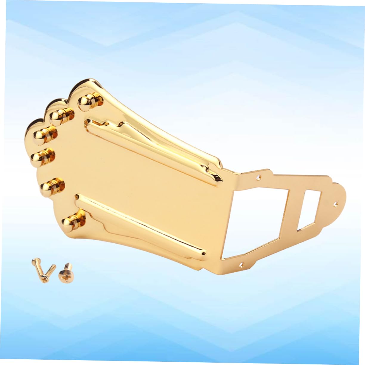 OFFSCH Gold Metal Guitar Vibrato Tailpiece Archtop Tailpiece Set for Jazz Guitar Upgrade