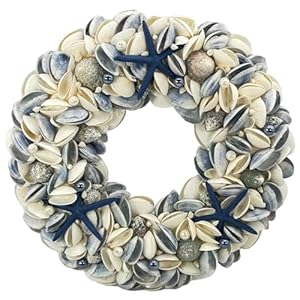 Galt International 18" Nautical Seashell Hanukkah Wreath, Dark Blue | Holiday Coastal Beach Floral Home Decor Indoor Outdoor Real Starfish Pearl Seashells Galt International 18 Nautical Seashell Hanukkah Wreath Dark Blue Holiday Coastal Beach Floral Home Decor Indoor Outdoor Real Starfish Pearl Seashells