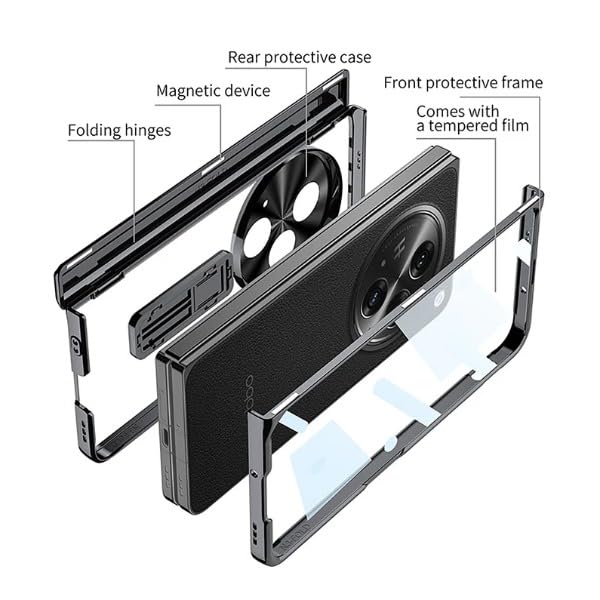 Image of MILLION CASES Thermoplastic Polyurethane Back Cover Case for Oneplus Open Shockproof Protective Opulent Clarity Magnetic Hinge Case for Men & Boys(Natural Titanium)