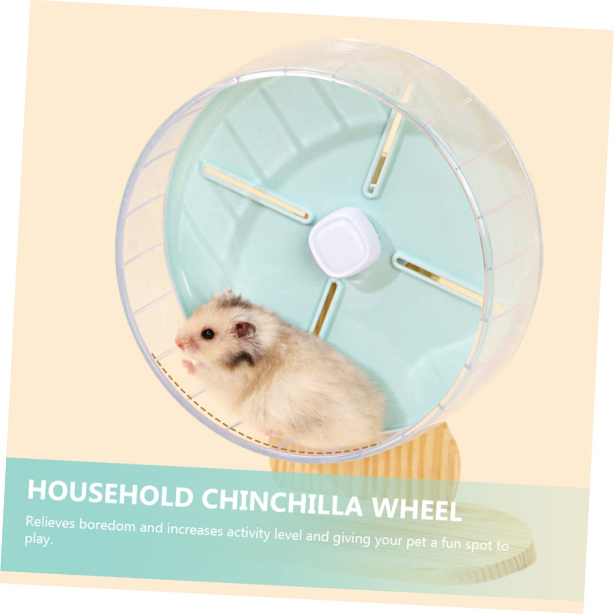 BESPORTBLE Roue Silencieuse 20 Cm pour Hamster et Hérisson en ABS et Bois Support Stable Augmente L'activité et Soulage L'ennui pour Cage d'animaux