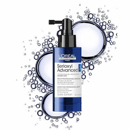 Image of L'Oreal Professionnel Serioxyl Advanced Hair Growth Serum for scalp | Powered by Stemoxydine 5% + Resveratrol | Stimulates dormant hair roots and thickens hair fibre | Hairgrowth serum for men and women