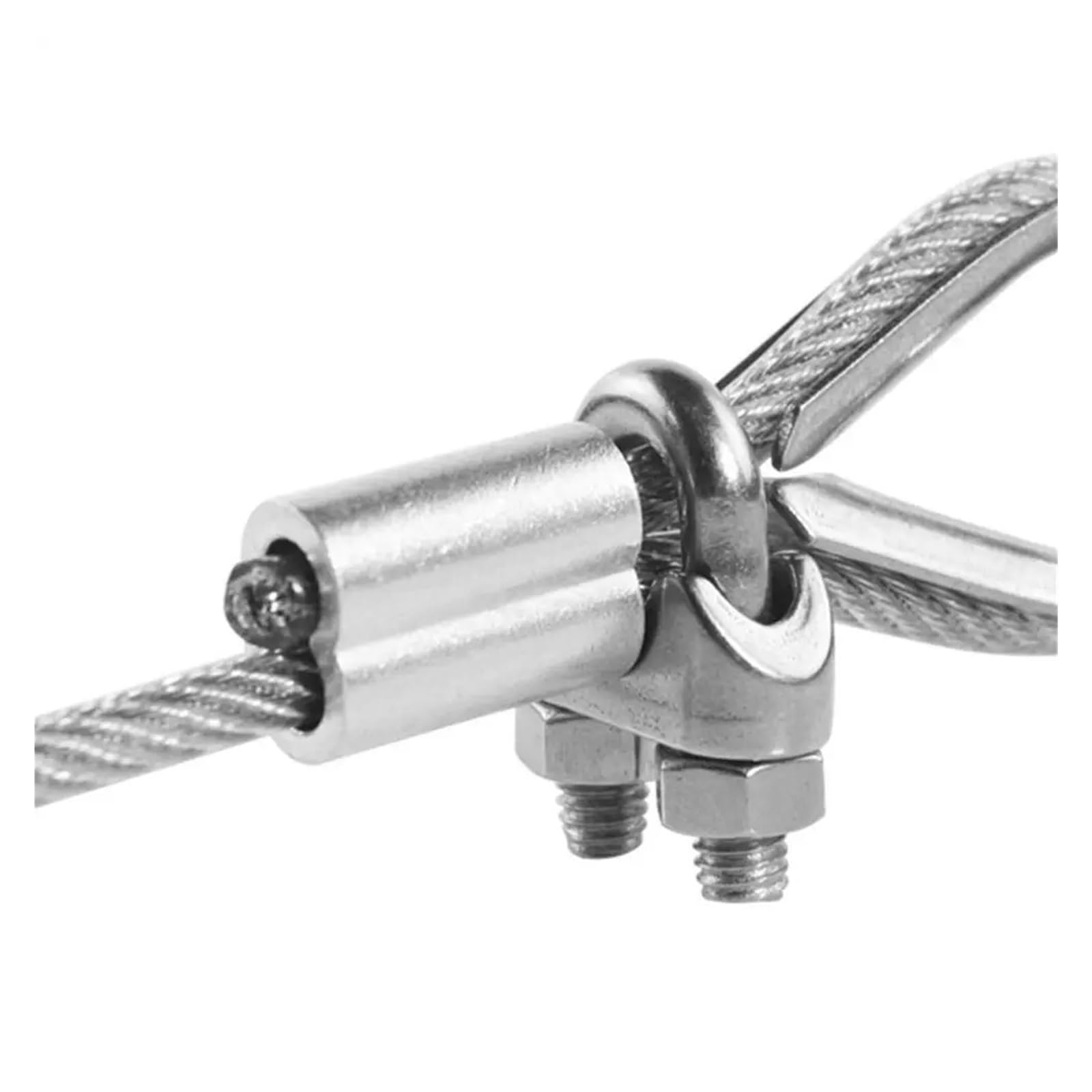 Manicotti a crimpare in alluminio a doppio foro, Manicotti a crimpare for cavi in ​​alluminio a doppio foro a forma di 8, terminali for cavi M1.2-M12, argento(M2.5)