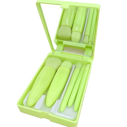 【人気5本セット】トラベルサイズ メイクブラシセット ミニメイクブラシセット ケースとミラー付き 携帯用メイクブラシ5本セット 柔らかな肌触り 多機能化粧ブラシ 専用メイク道具 コンシーラーブラシ アイシャドウブラシ フェイスブラシ 初心者用メイク道具 初