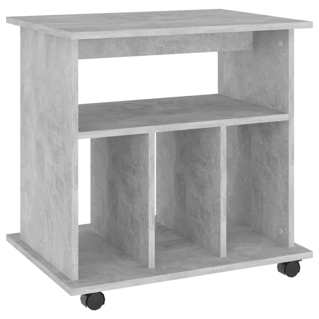 Armadio multiuso Armadio per corridoi Armadio da ingressoMobiletto con Rotelle Grigio Cemento 60x45x60 cm in Truciolato Adatto a soggiorno, ufficio