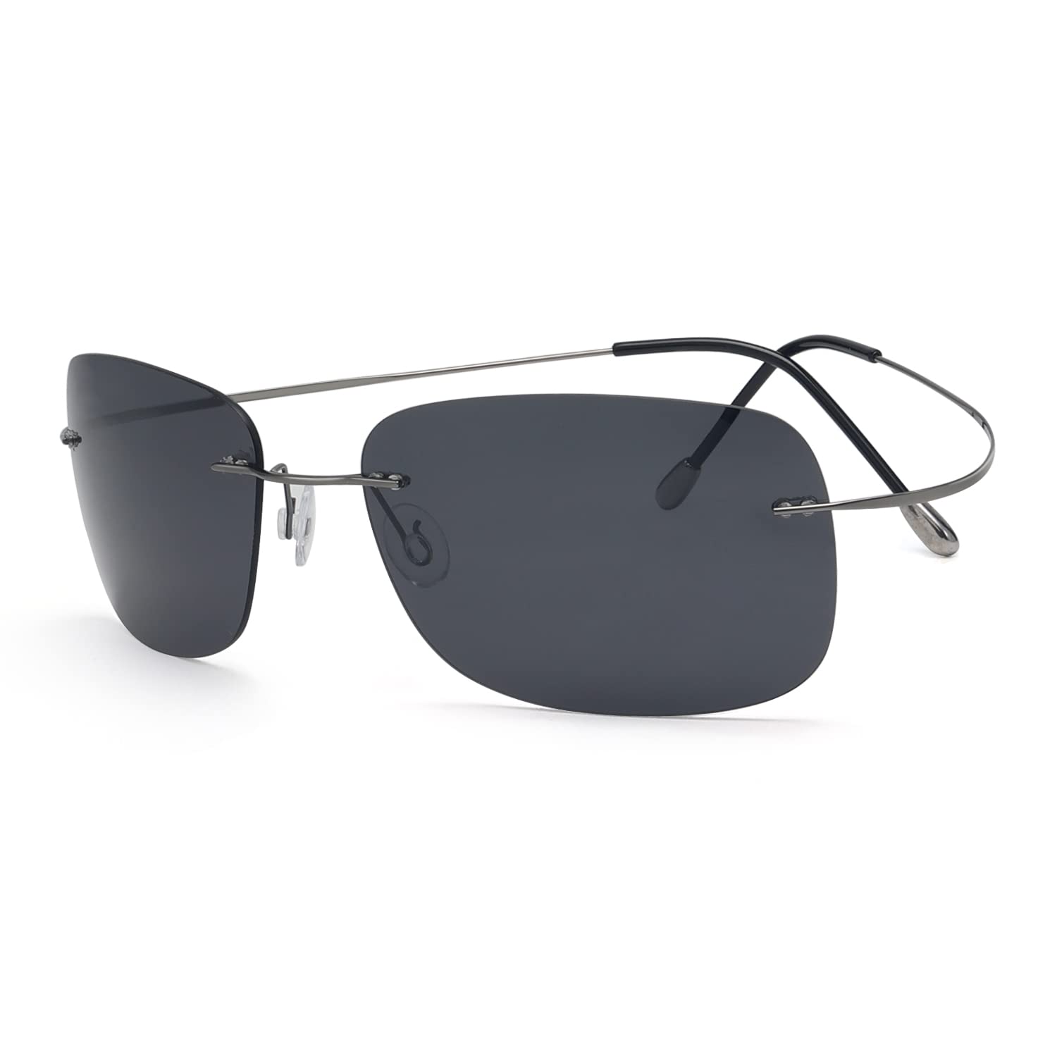 Eyekepper Pilot Rimless Titanium Polarized Sunglasses for Men and Women