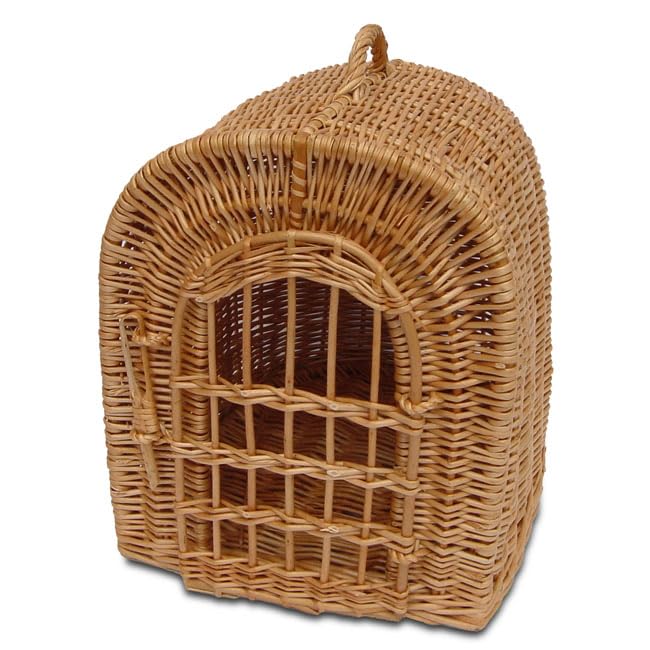e-wicker24 Gabbia, Cestino, Parchi, Cestino per il trasporto in vimini, per gatti e cani, Cestino per velo, colore: naturale