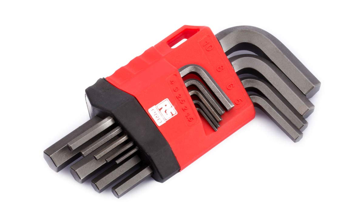 RS PRO Klucz imbusowy w kształcie litery L, stal CrV, zestaw 9-częściowy, 1,5 mm