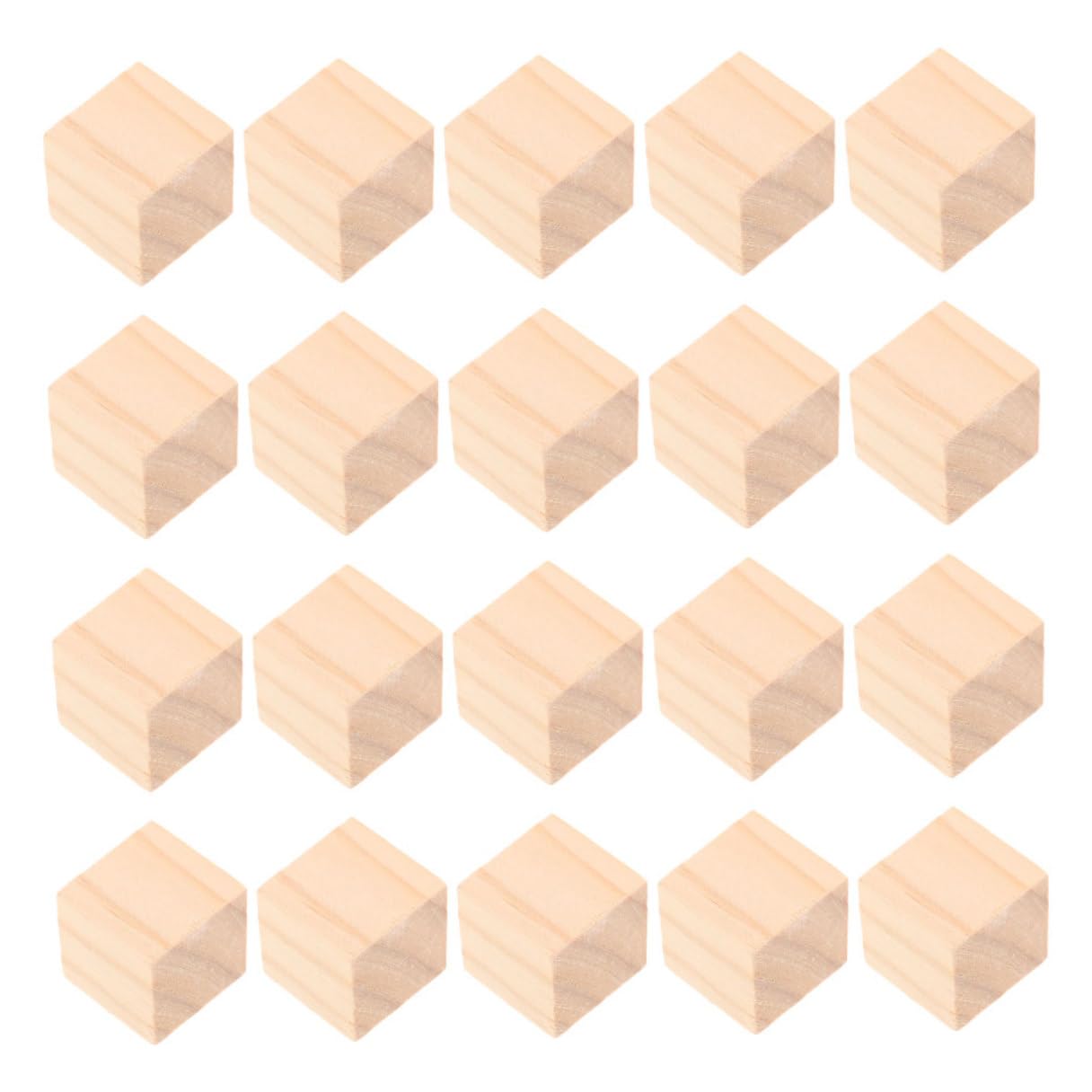PRETYZOOM 20 piezas Cubos de Madera Naturales sin Terminar Cuadrados para Manualidades DIY Bloques de Construcción Resistentes para Proyectos Creativos y Educativos Infantiles