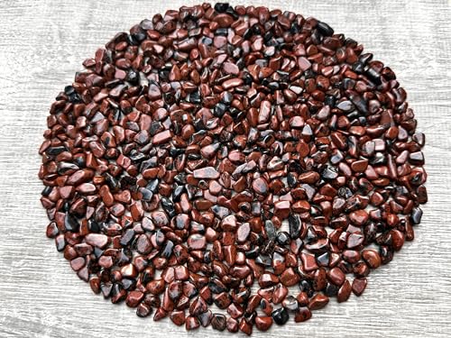 Image of GAF TREASURES 2 oz Lot Natural Semi Tumbled Gemstone Chips, Crushed Mini Crystals, Undrilled Crystal Chips (Mahogany Obsidian)