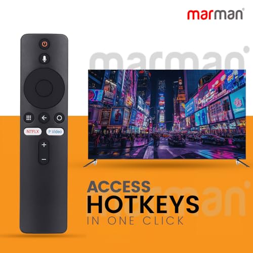 Image of marman Compatible with Bluetooth Remote Control for Mi Android Box, Mi Stick, 4K HDR, with Google Assistant, Voice Command, Netflix & Prime Video Streaming App Hotkeys - Pairing Must !
