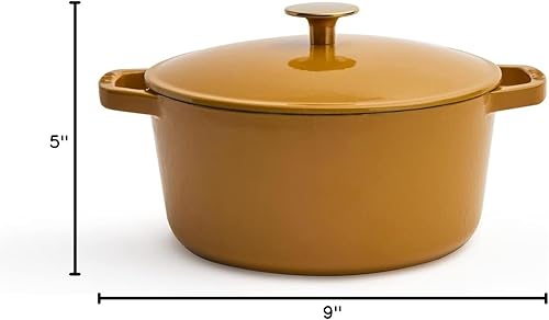 Vista 111 de Milo by Kana 3.5-quart Enameled Cast Iron Dutch Oven with Lid Premium Casserole Cooking Pot Enamel Coating Inside and Out Oven Safe and White