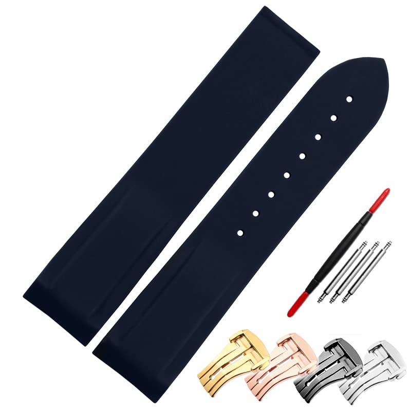 Bande de montre en caoutchouc 20mm bracelet silicone pour boucle pliante Omega