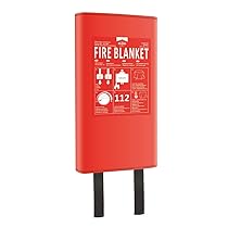 Elro FB1800 Coperta di fuoco, Coperta antincendio 1.8 m x 1.2 m – Copertura rigida – secondo DIN EN 1869, rosso