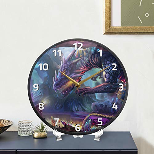 Alaza Dragon Planet Magic Fantasy Wall Clock Battery Operated Silent Non Ticking Clocks For Living Room Decor 12 Inch / 9.5 Inch #TOP5