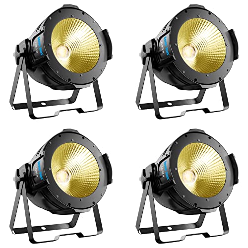 Sevenstars 100W Stage Light Warm White & Cool White, Cob Par Light Led Stage Spotlight Dmx Dj Lights Par Wash Light Strobe Light For Church, Concert, Photo Studio, Wedding, Live Show (4 Packs) #TOP26