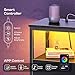 Huuger Night Stand with Charger Station and LED Lights, 2 Drawer Nightstand, Bed Side Table with Open Shelf, End Table, Fabric Dresser for Bedroom, Black