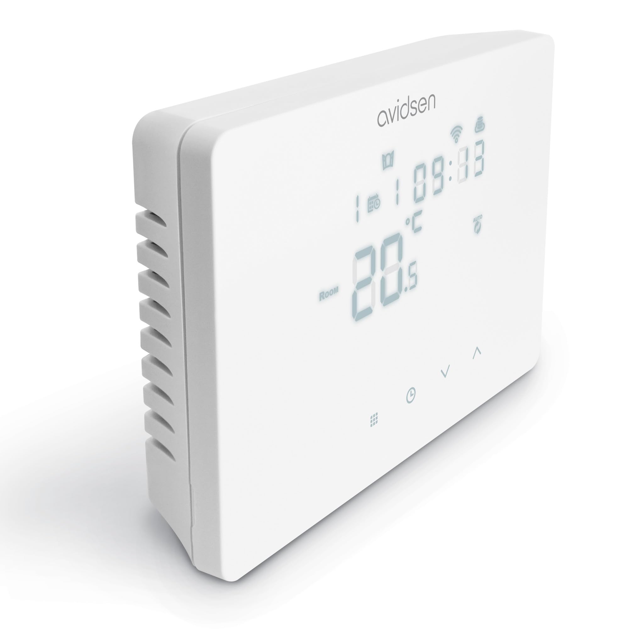 Avidsen Home Temp Thermostat Filaire Connecté WiFi pour Chaudière | Programmation Hebdomadaire, Contrôle Tactile & Appli, Détection Fenêtre Ouverte, Précision 0,5°C, Compatible Alexa & Google