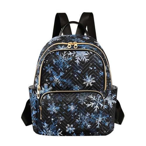 Image of ALAZA Blue Snowflakes Winter Mini Backpack Purse for Women Travel Bag Fashion Daypack Back Pack Shoulder Bag
