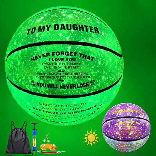 MILACHIC Glow in The Dark Leather Basketball for Women 28.5