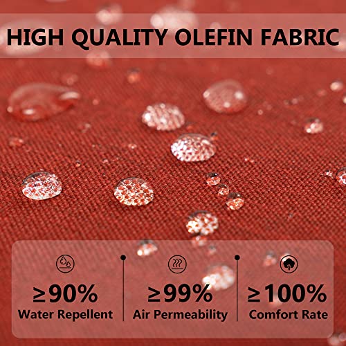 Sundale Outdoor Olefin Water-Resistant Chaise Lounge Cushions Set of 2, Red Lounger Pad with Straps, 72 x 21 x 4 Inches by Sundale Outdoor - Image 4