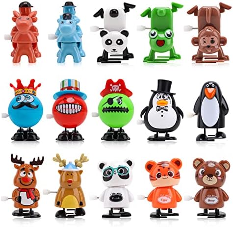 EEOCWF 15pcs Wind Up Toys for Kids, Assorted Animals Walking Jumping Clockwork Toys, Classroom Gifts Kids Birthday Party Favors Goody Bag Filler for Easter