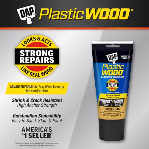 Image of Dap Wood Filler, 6 oz, Tube, Golden Oak, Plastic Wood 7079800582 Pack of 6 Pack of 6