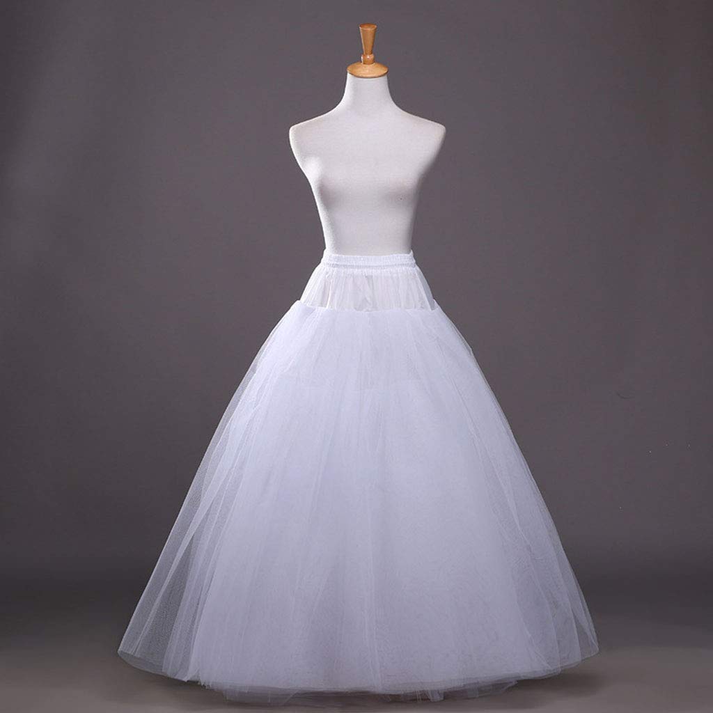 ZZALLLGonna Mezza Gonna Stile Lungo Senza Cerchi a 4 Strati Sottoveste Abito da Sposa da Sposa Foderato da Donna Abiti da Festa da Donna Fodera da Gioco di Ruolo