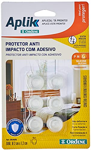 Protetor Anti Impacto Redondo Com Adesivo, Pacote com 6 unidades, Tamanho G, Diam 2 cm, Ordene Br Cr