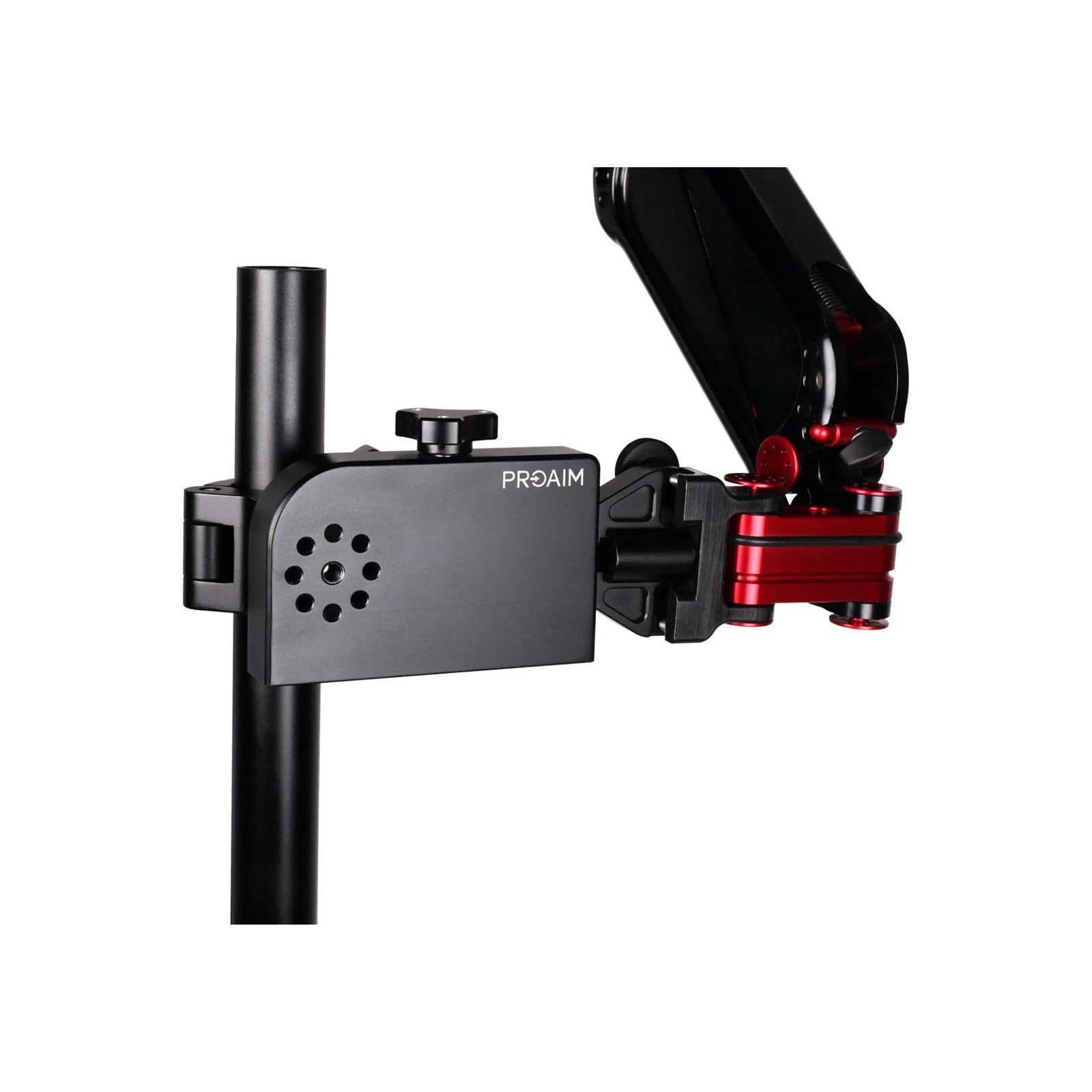 Zestaw PROAIM Hard Mount do ramienia stabilizatora na Speed Rail/Mitchell | Mocowanie ramienia stabilizatora do rur 38 mm i 42–50 mm z pokrętłem poziomującym, mocowaniem Mitchell i kluczem montażowym.