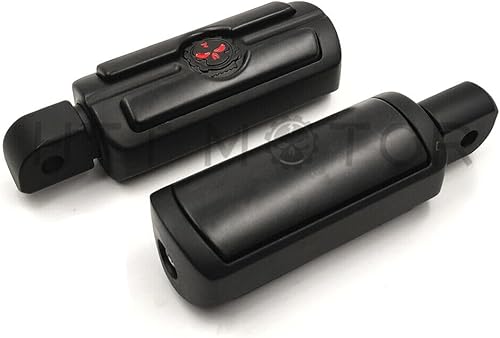 Miniatura 4 de HTTMT - Compatible con H-D Motocicleta Touring Black HTTMT Skull Macho Pie Peg Mount Par de Clavijas de Pie de Calavera PN MT216-051-MBK-XIN